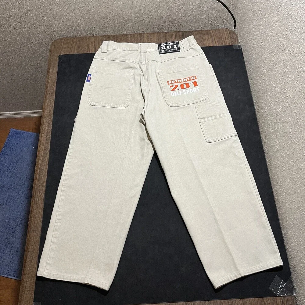 Imperious Delf Trading Jeans Mens 36x29 Raw Kik Wear Denim Y2K 90s Wide Leg JNCO